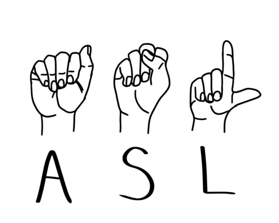 ASL with 3 sign language hands